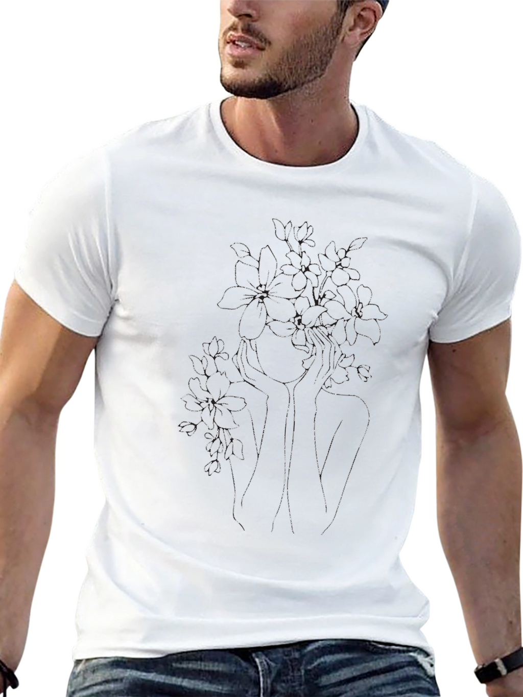 Floral Silhouette Graphic Tee - Modern Style
