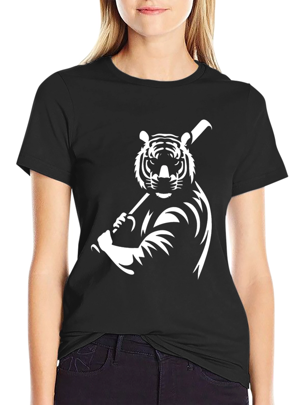 Tiger Graphic Tee - Baseball Bat Design