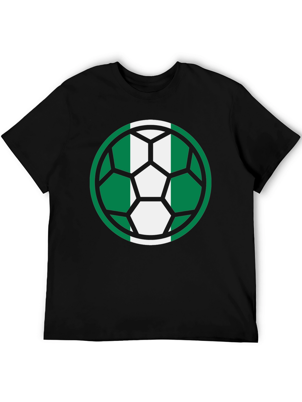 Nigeria Soccer Ball T-Shirt - Black