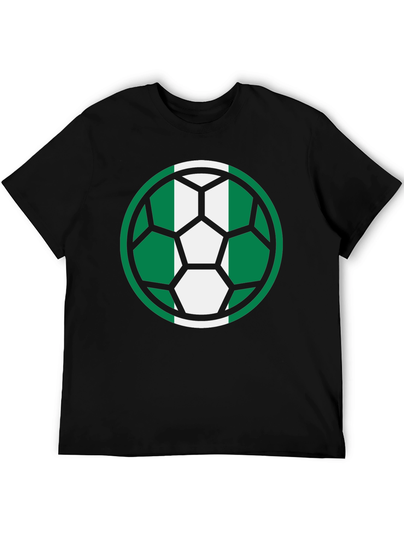Nigeria Soccer Ball T-Shirt - Black