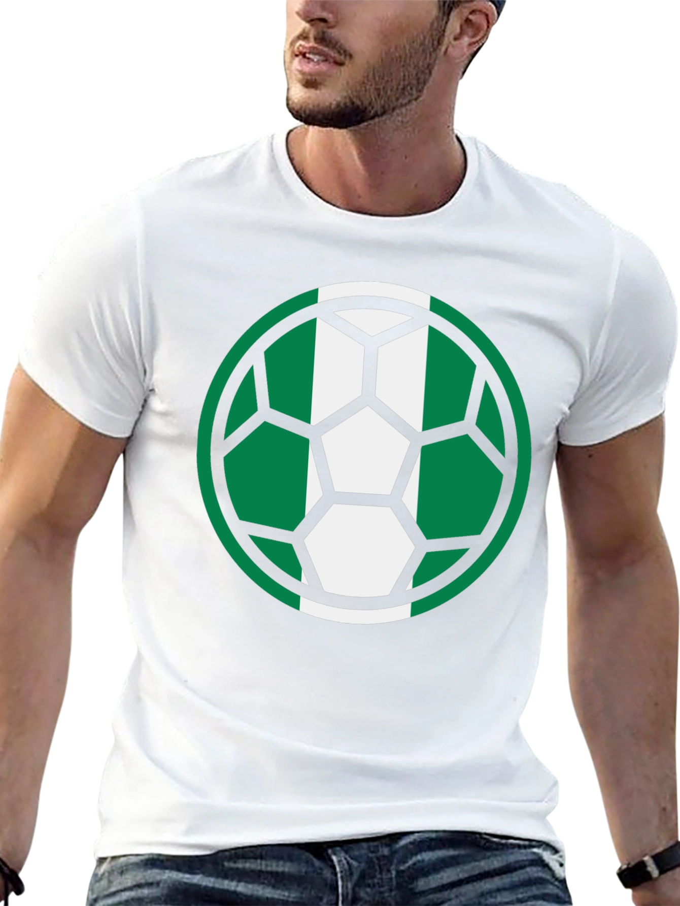 Nigeria Soccer Ball T-Shirt - Black