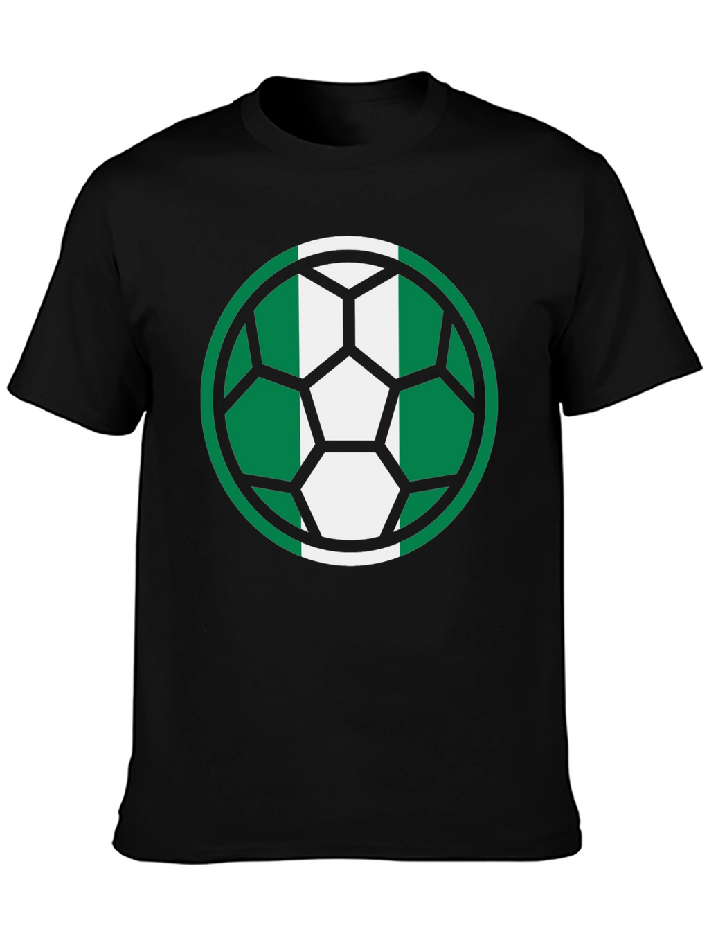 Nigeria Soccer Ball T-Shirt - Black