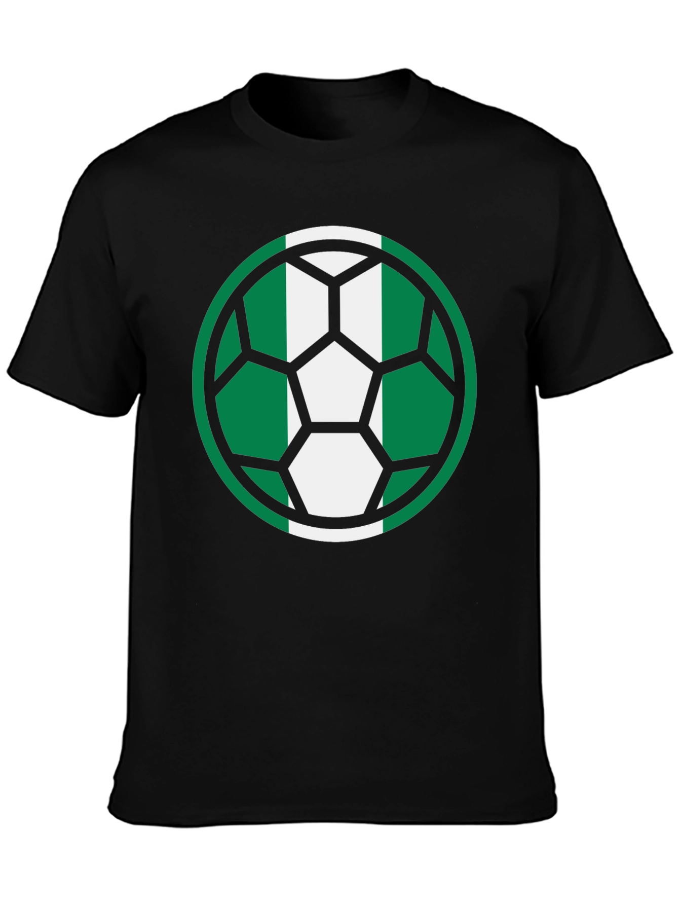 Nigeria Soccer Ball T-Shirt - Black