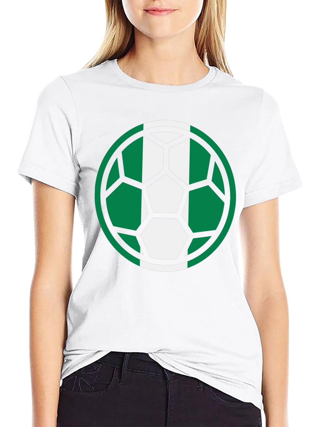 Nigeria Soccer Ball T-Shirt - Black