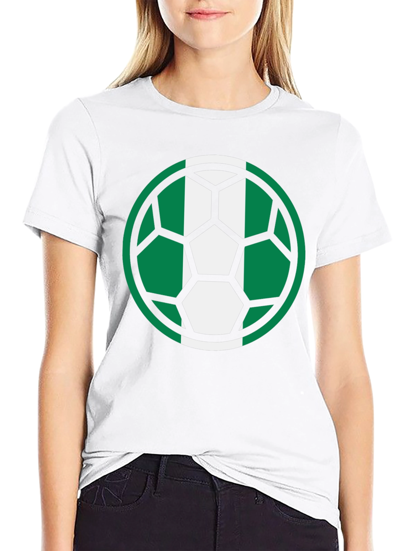 Nigeria Soccer Ball T-Shirt - Black