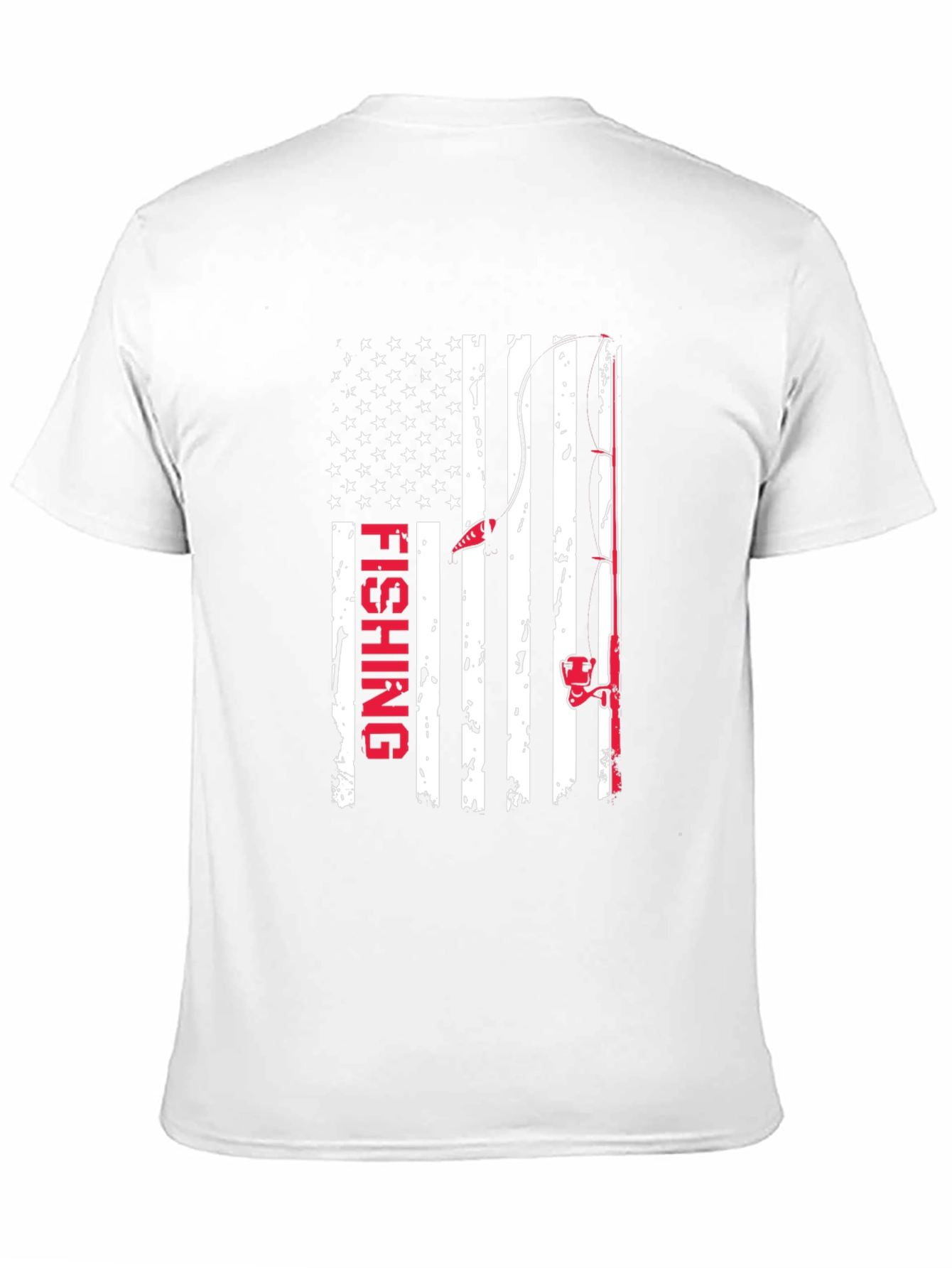 Fishing American Flag Graphic T-Shirt