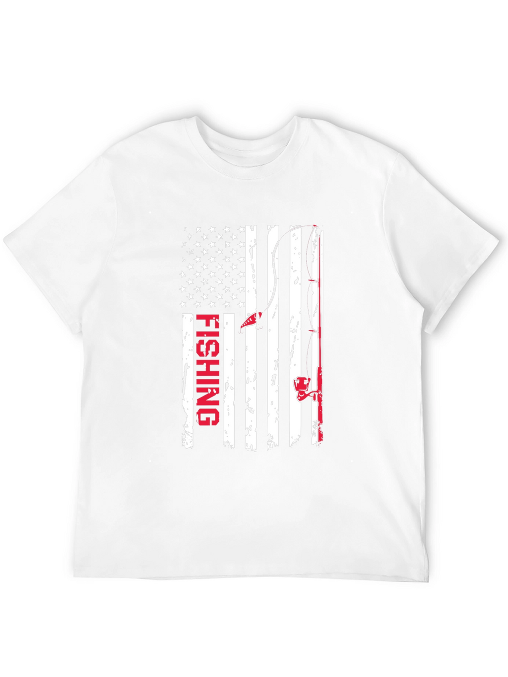 Fishing American Flag Graphic T-Shirt