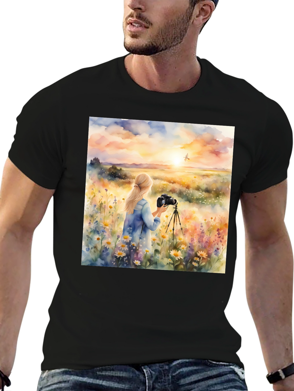 Photographer Sunset Graphic Tee - Nature Lover Shirt