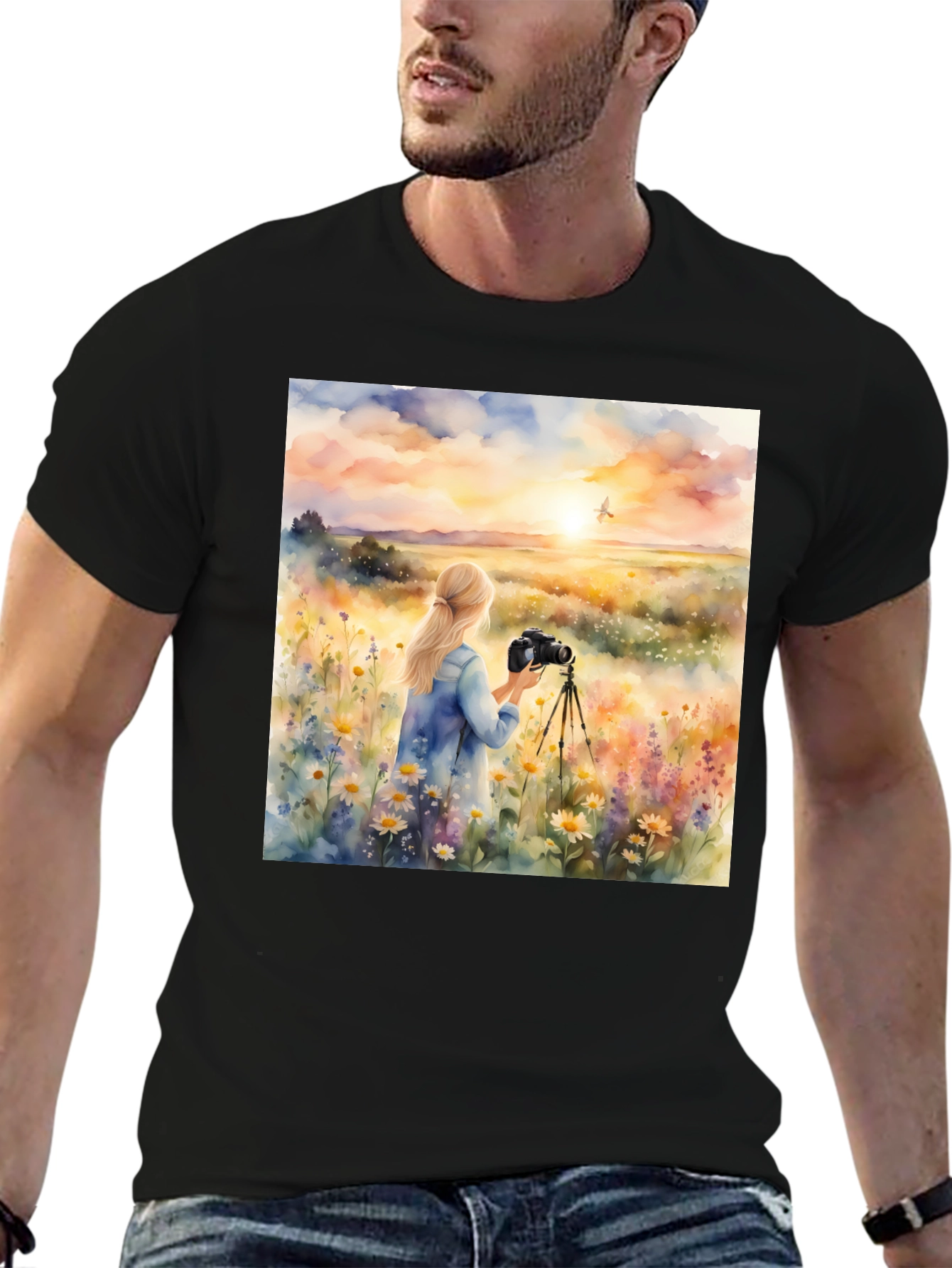 Photographer Sunset Graphic Tee - Nature Lover Shirt