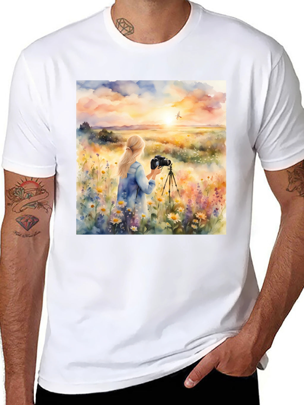 Photographer Sunset Graphic Tee - Nature Lover Shirt