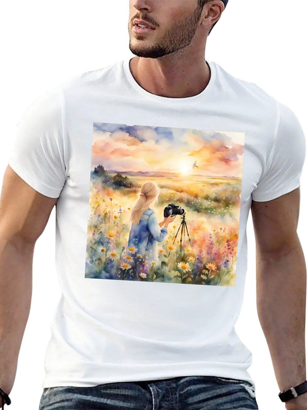 Photographer Sunset Graphic Tee - Nature Lover Shirt