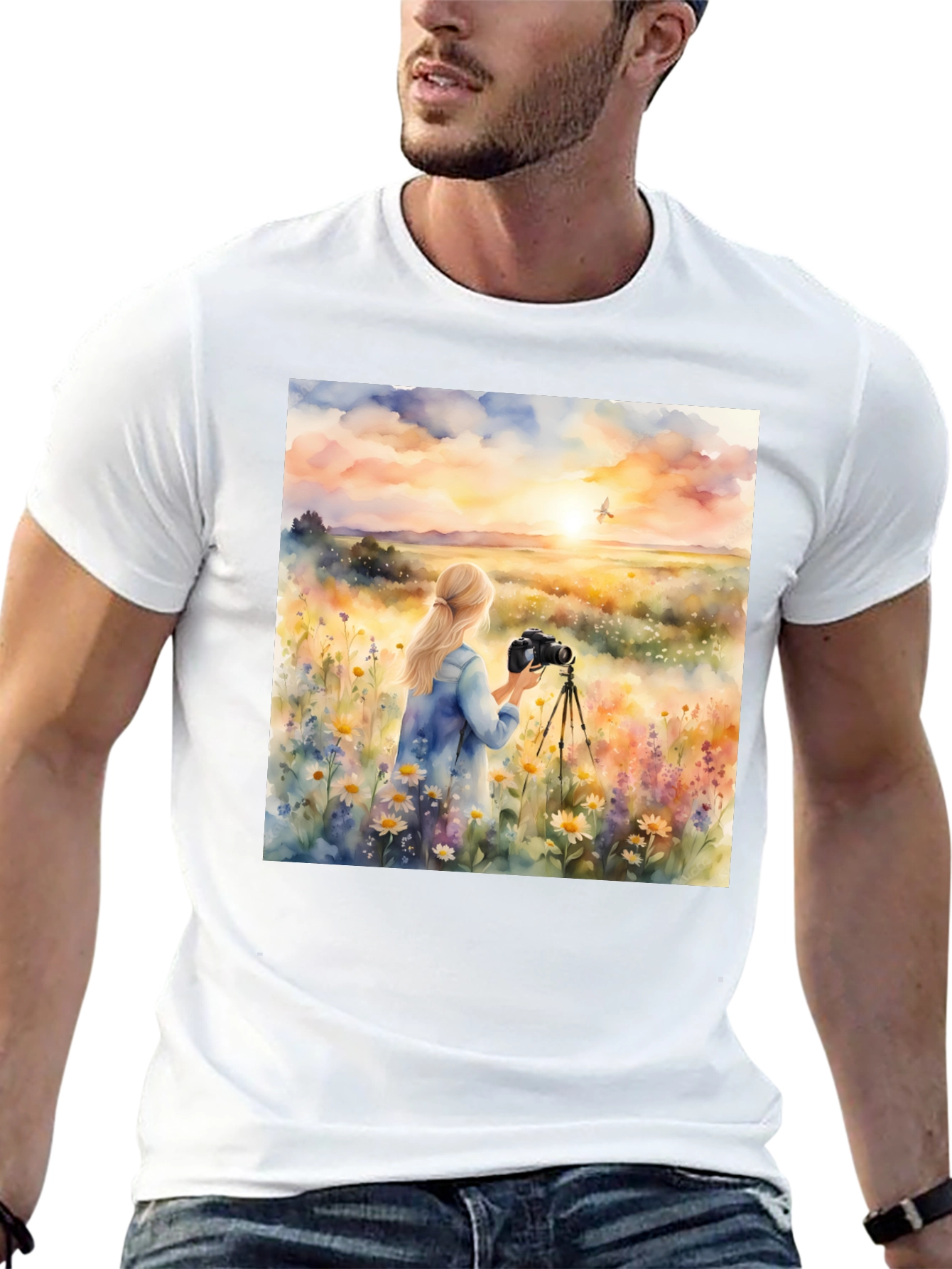 Photographer Sunset Graphic Tee - Nature Lover Shirt