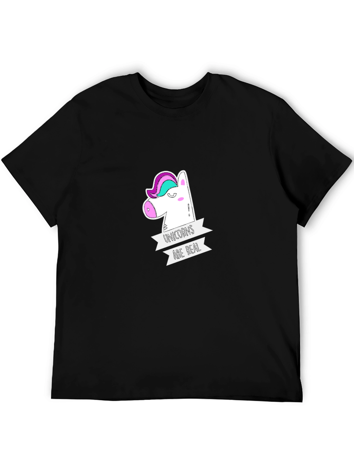 Unicorns Are Real Graphic Tee - Black