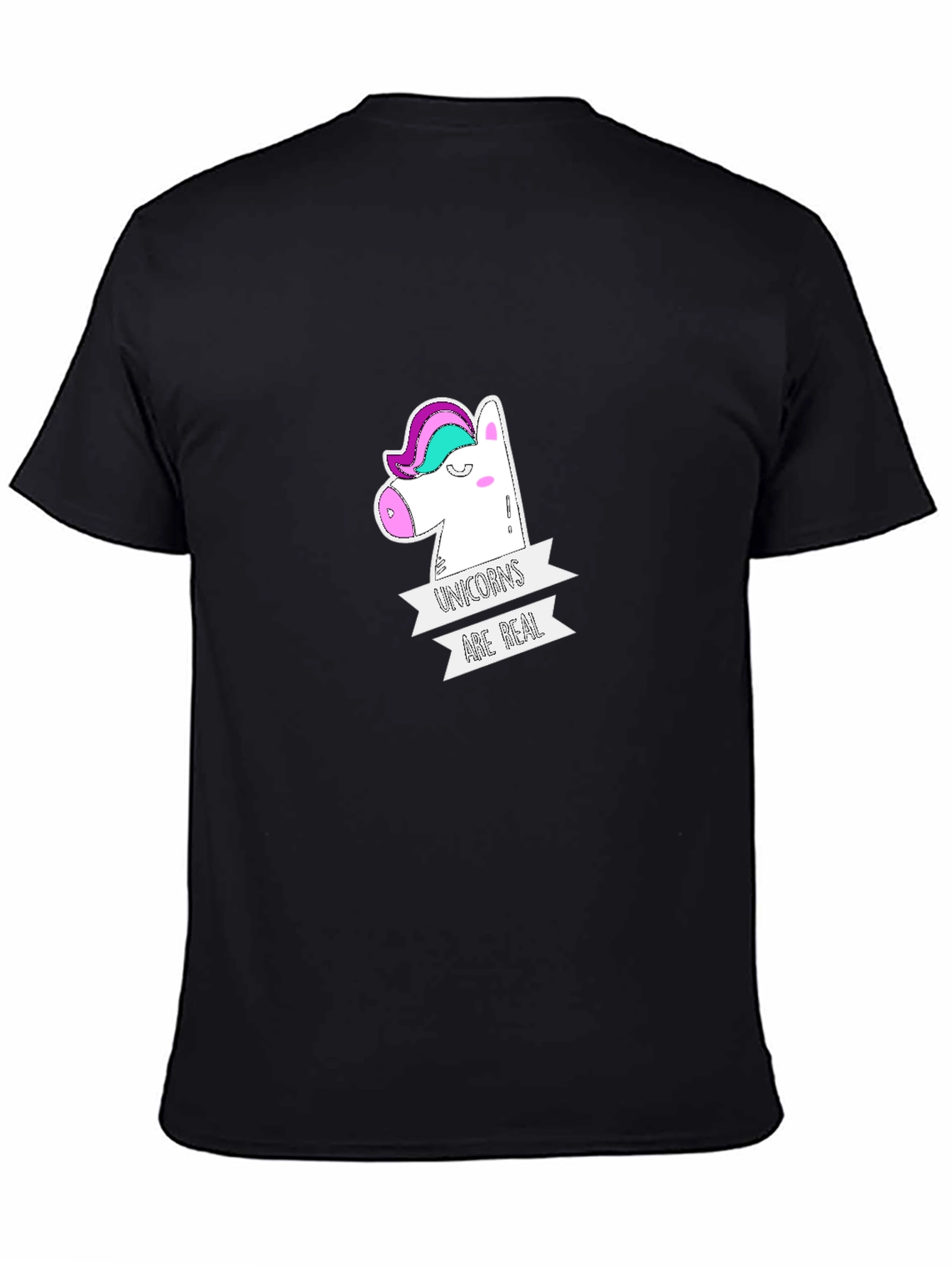 Unicorns Are Real Graphic Tee - Black