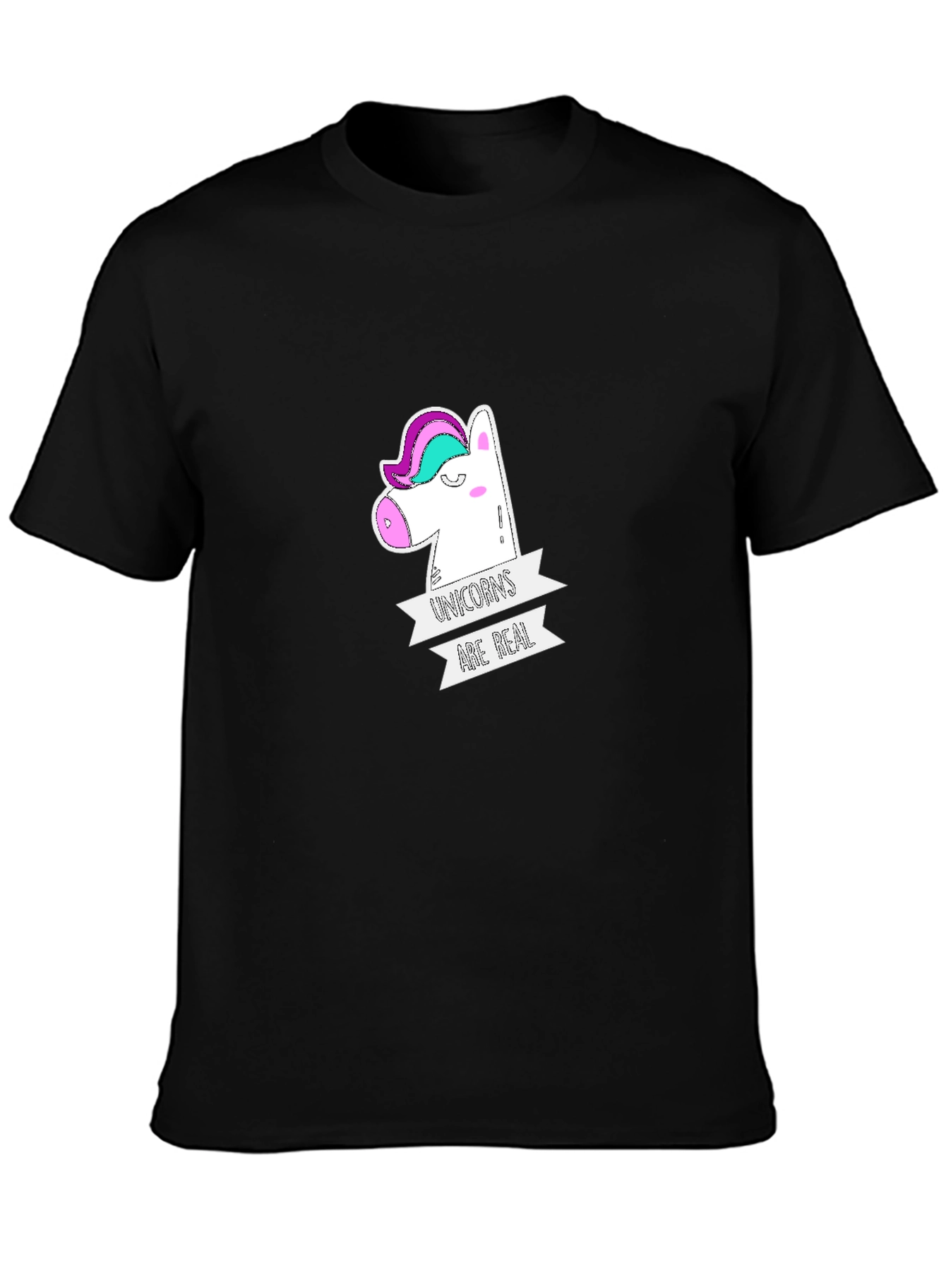 Unicorns Are Real Graphic Tee - Black