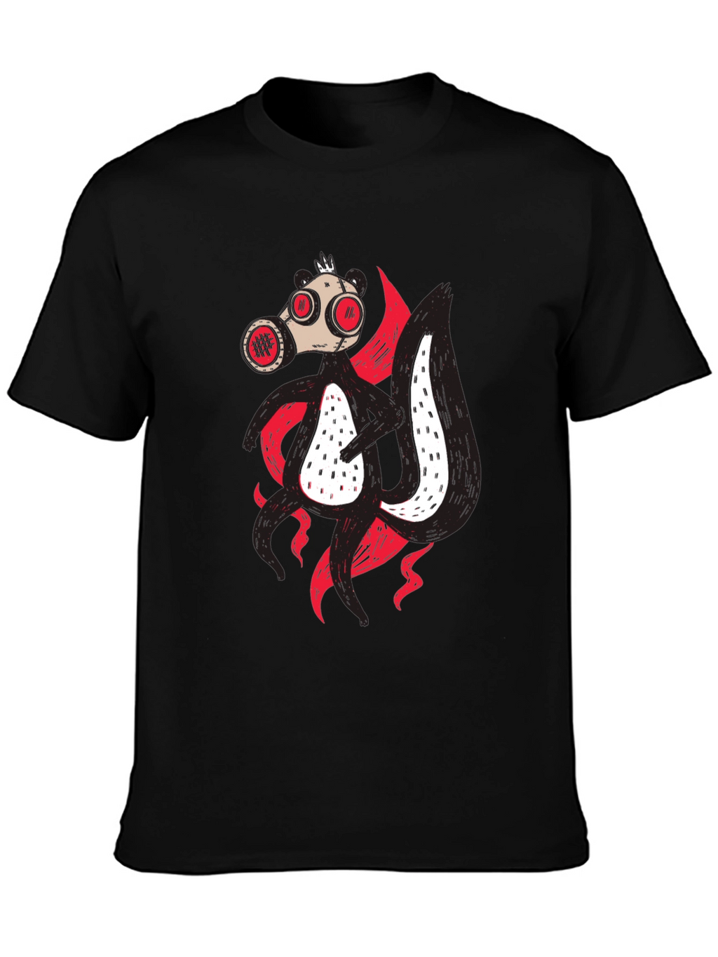 Gas Mask Skunk T-Shirt - Unique Graphic Tee