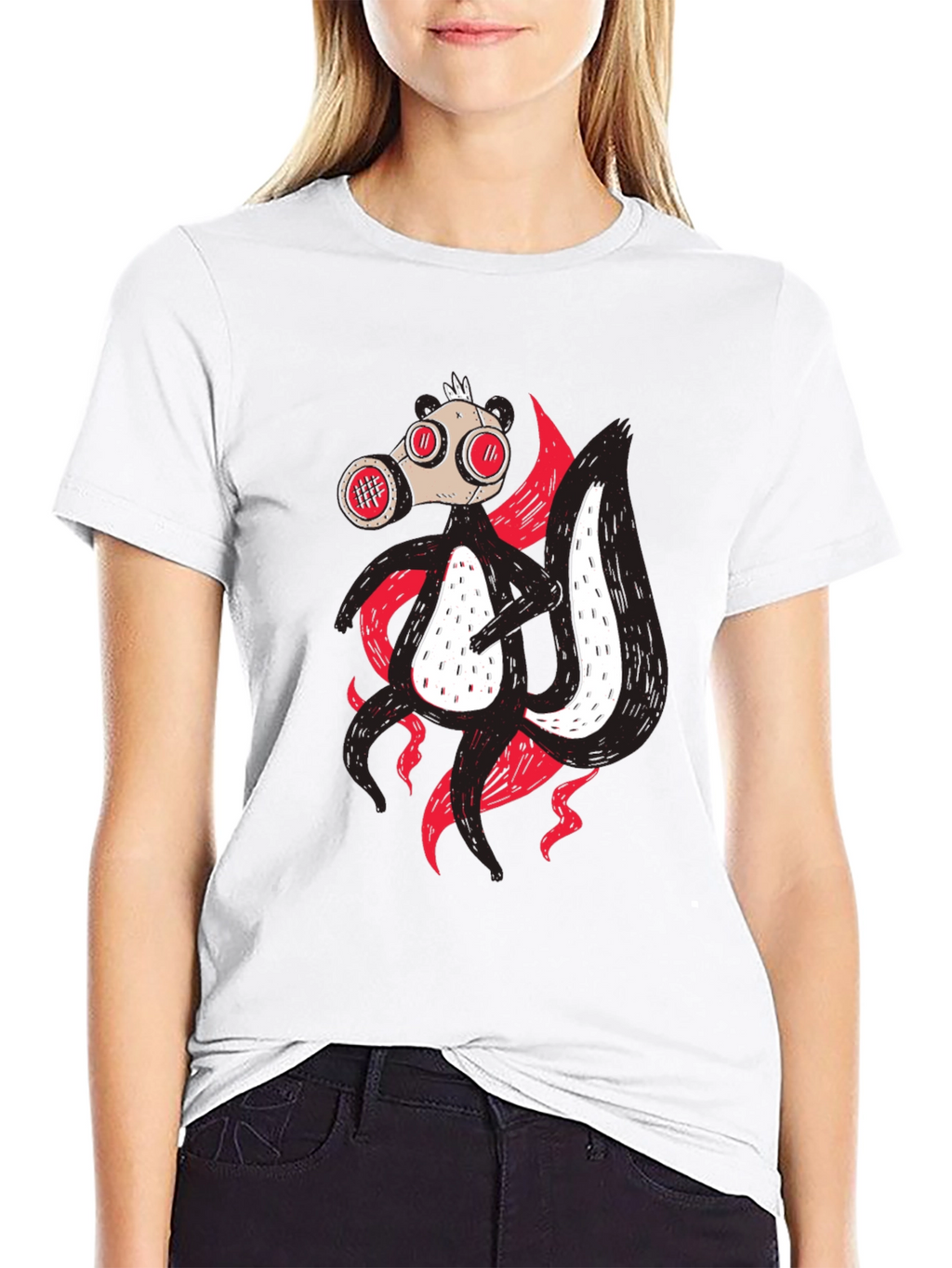 Gas Mask Skunk T-Shirt - Unique Graphic Tee