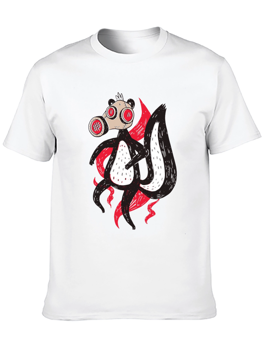 Gas Mask Skunk T-Shirt - Unique Graphic Tee