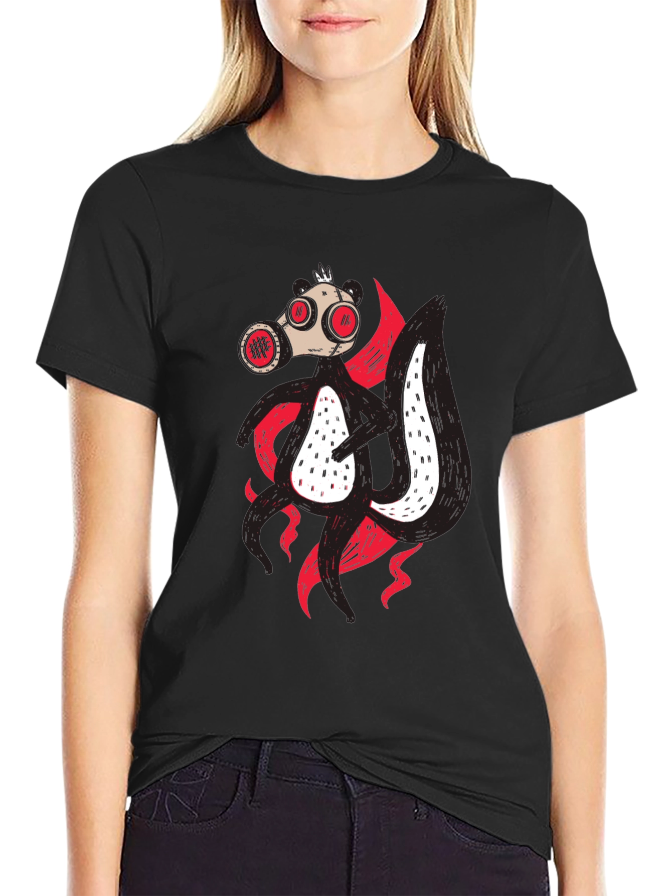 Gas Mask Skunk T-Shirt - Unique Graphic Tee