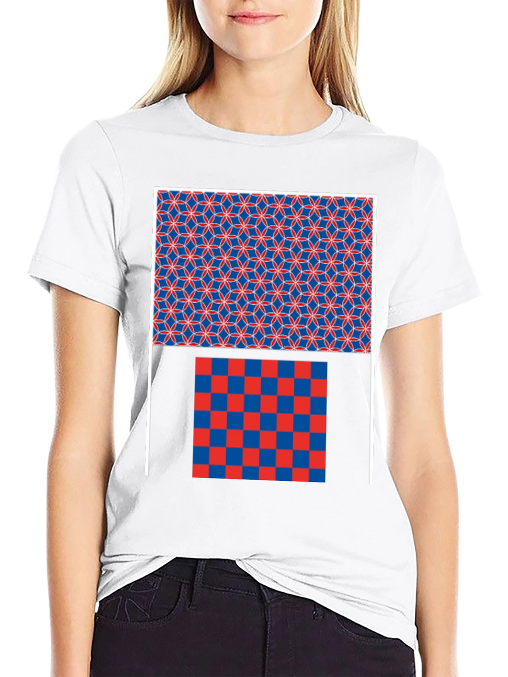 Geometric Pattern Graphic Print Black T-Shirt