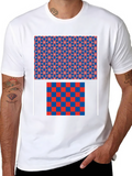 Geometric Pattern Graphic Print Black T-Shirt