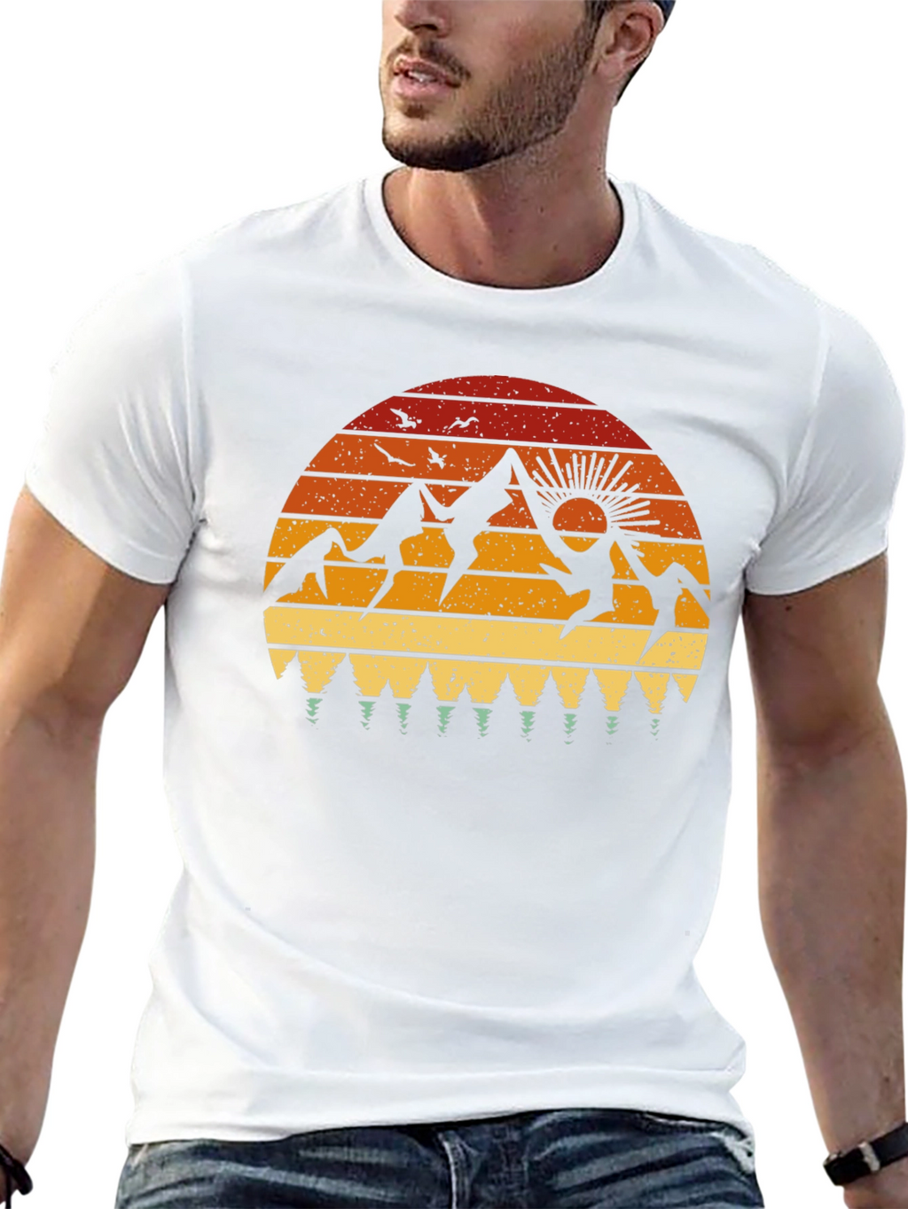 Retro Mountain Sunset Graphic Tee