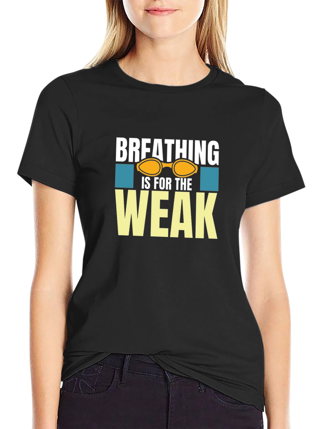Breathing is for the Weak T-Shirt Swimmer Gift