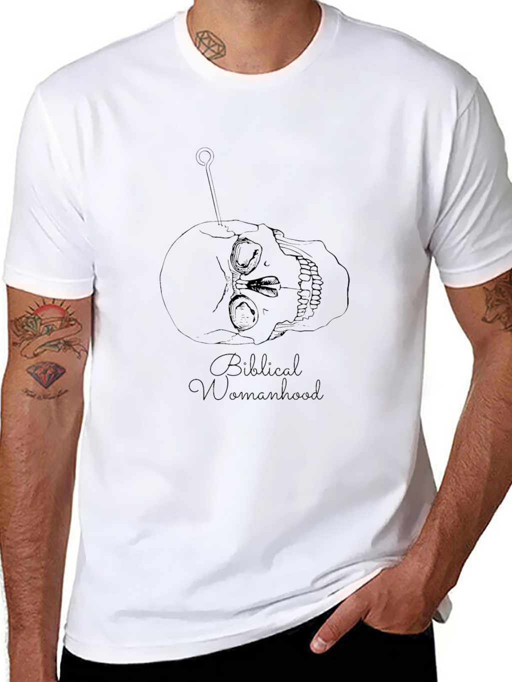Biblical Womanhood Skull T-Shirt - Black