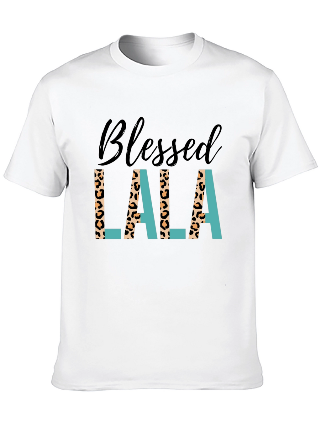 Blessed Lala Leopard Print Graphic Tee