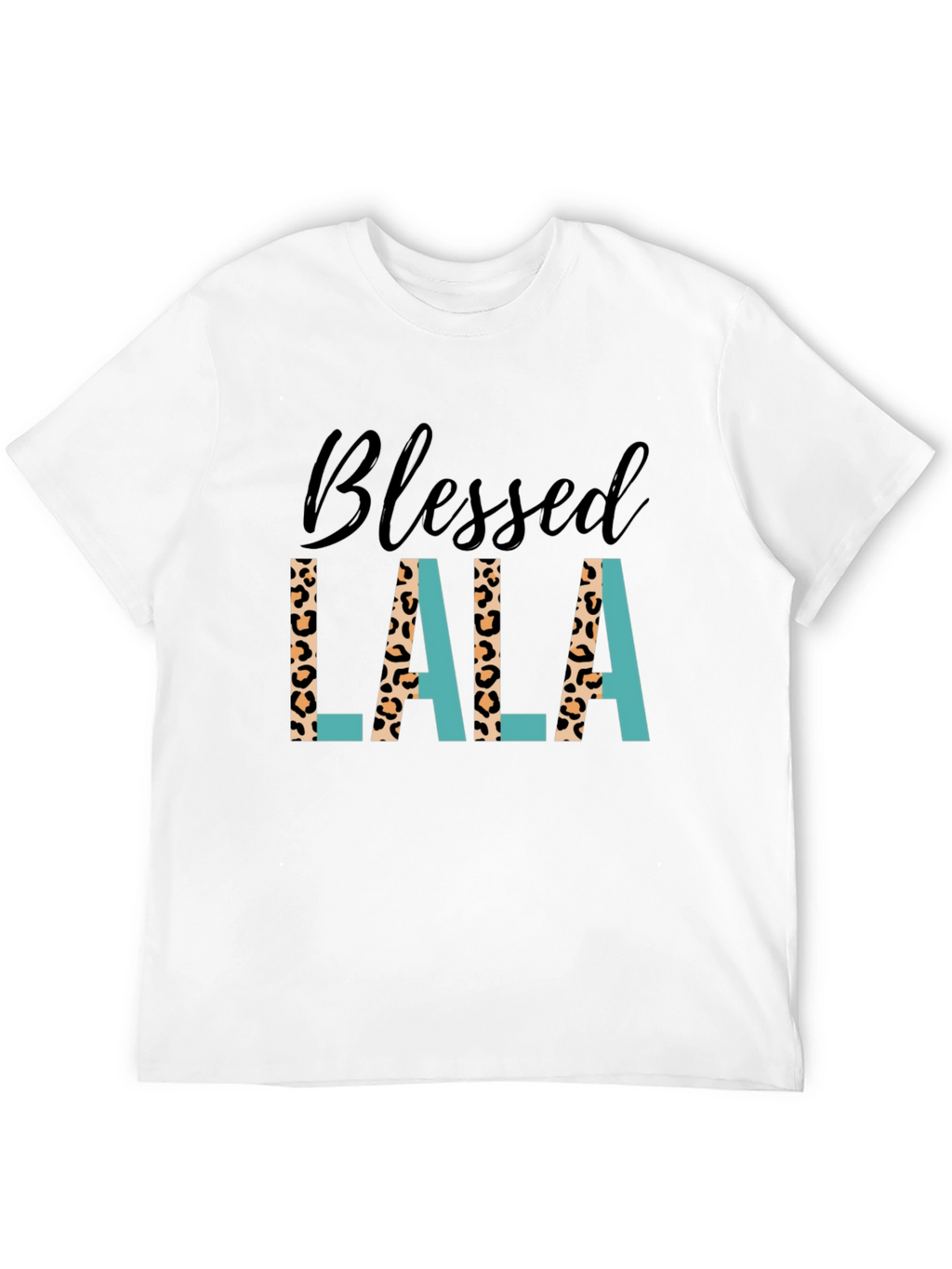 Blessed Lala Leopard Print Graphic Tee