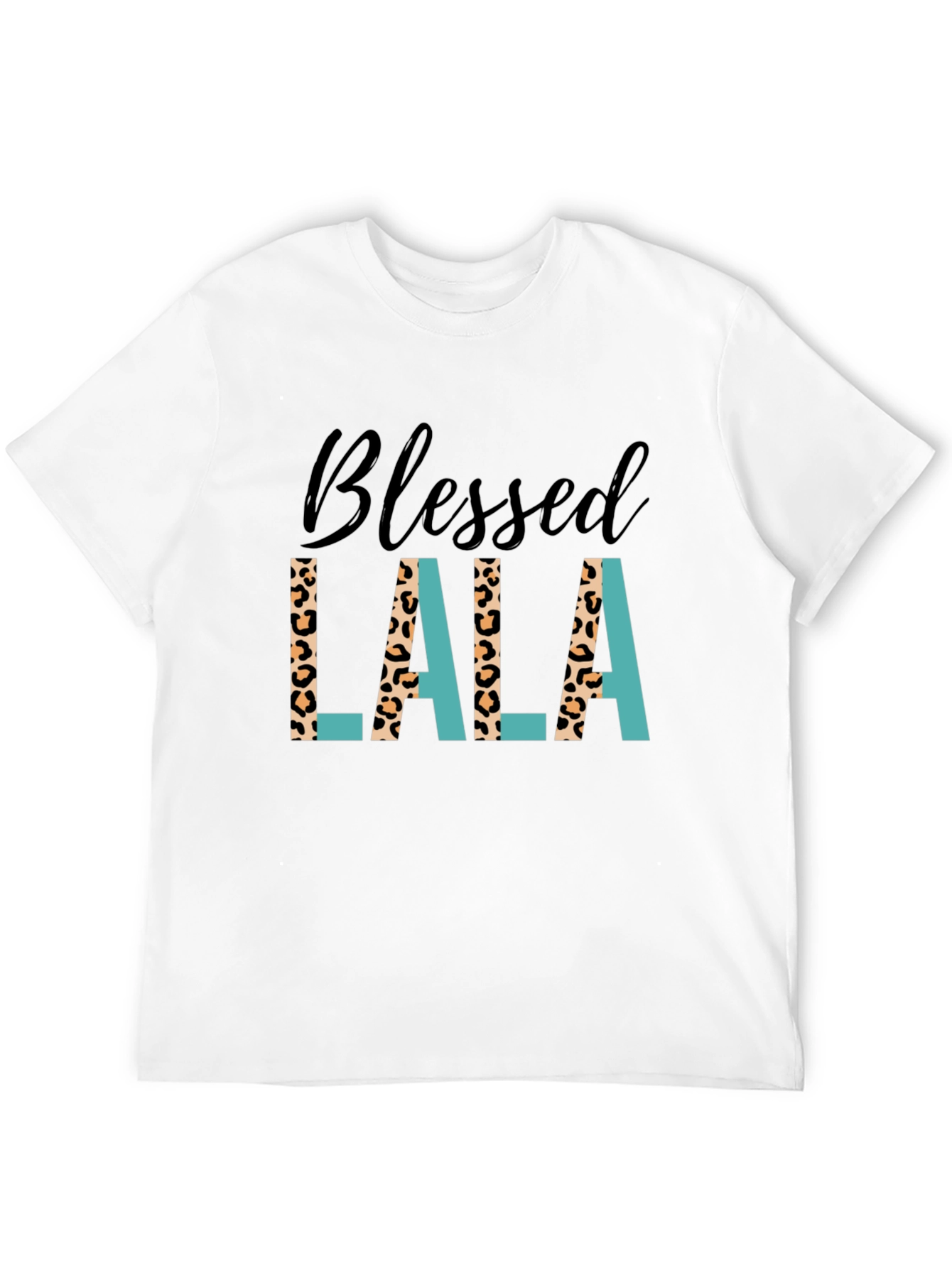 Blessed Lala Leopard Print Graphic Tee