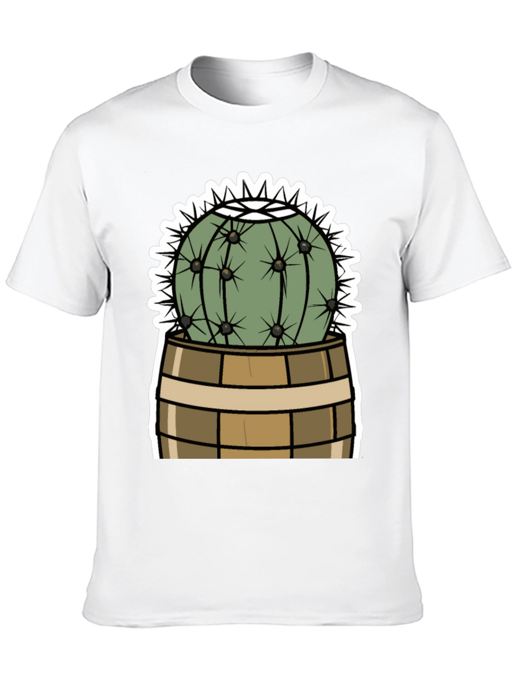 Cactus in Barrel Graphic Tee - Unique Desert Style