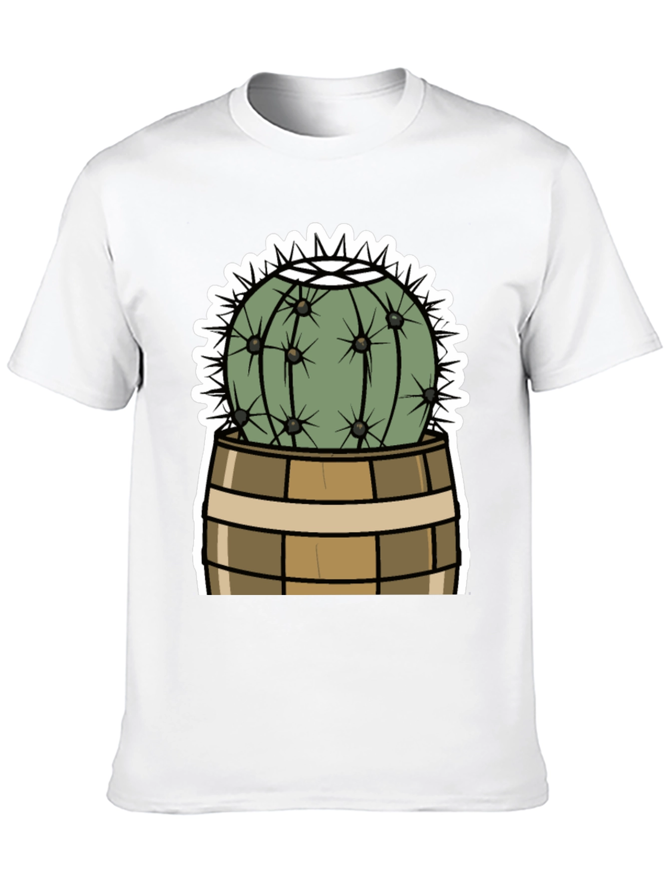 Cactus in Barrel Graphic Tee - Unique Desert Style