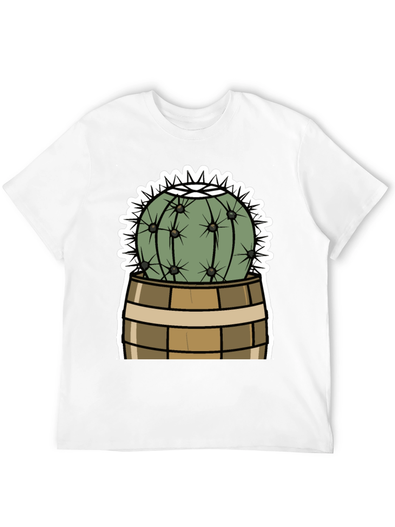 Cactus in Barrel Graphic Tee - Unique Desert Style