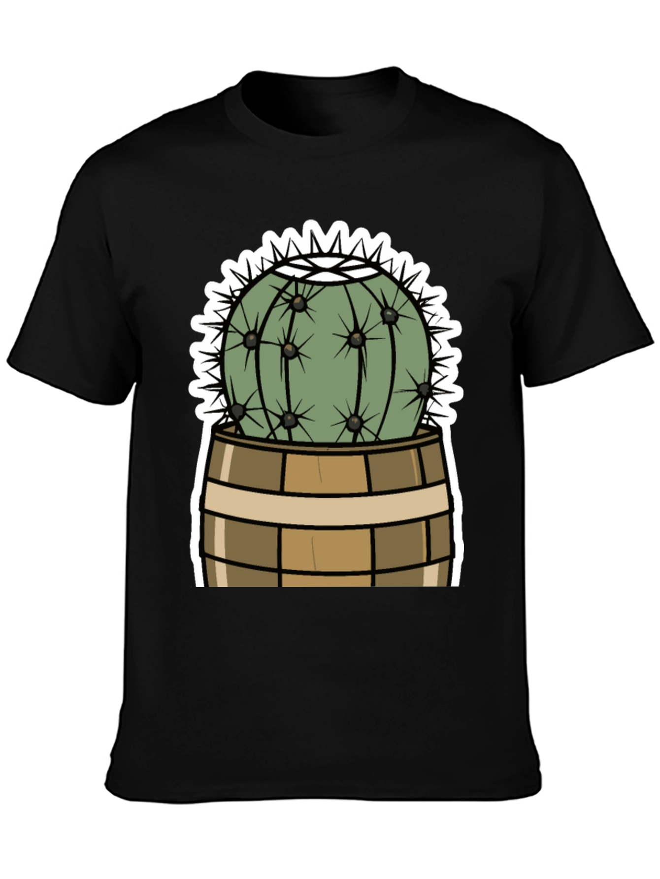Cactus in Barrel Graphic Tee - Unique Desert Style