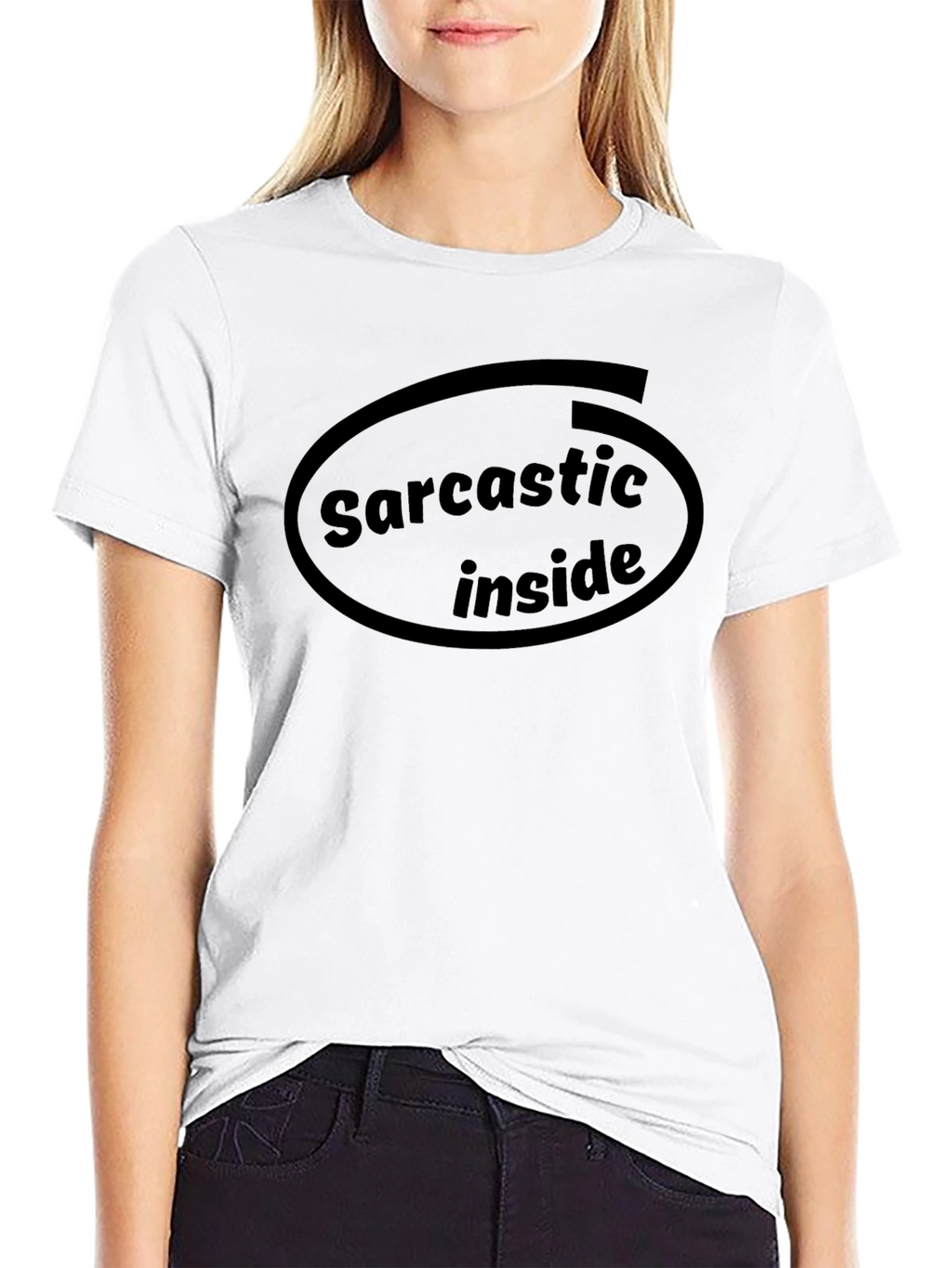 Sarcastic Inside Graphic Tee - Black