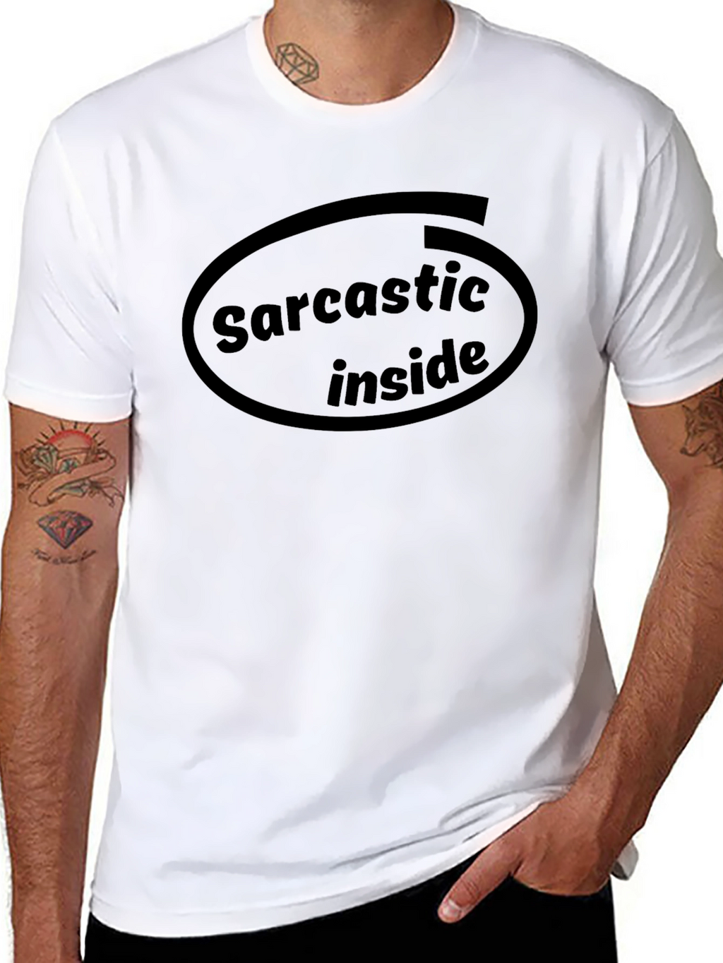 Sarcastic Inside Graphic Tee - Black