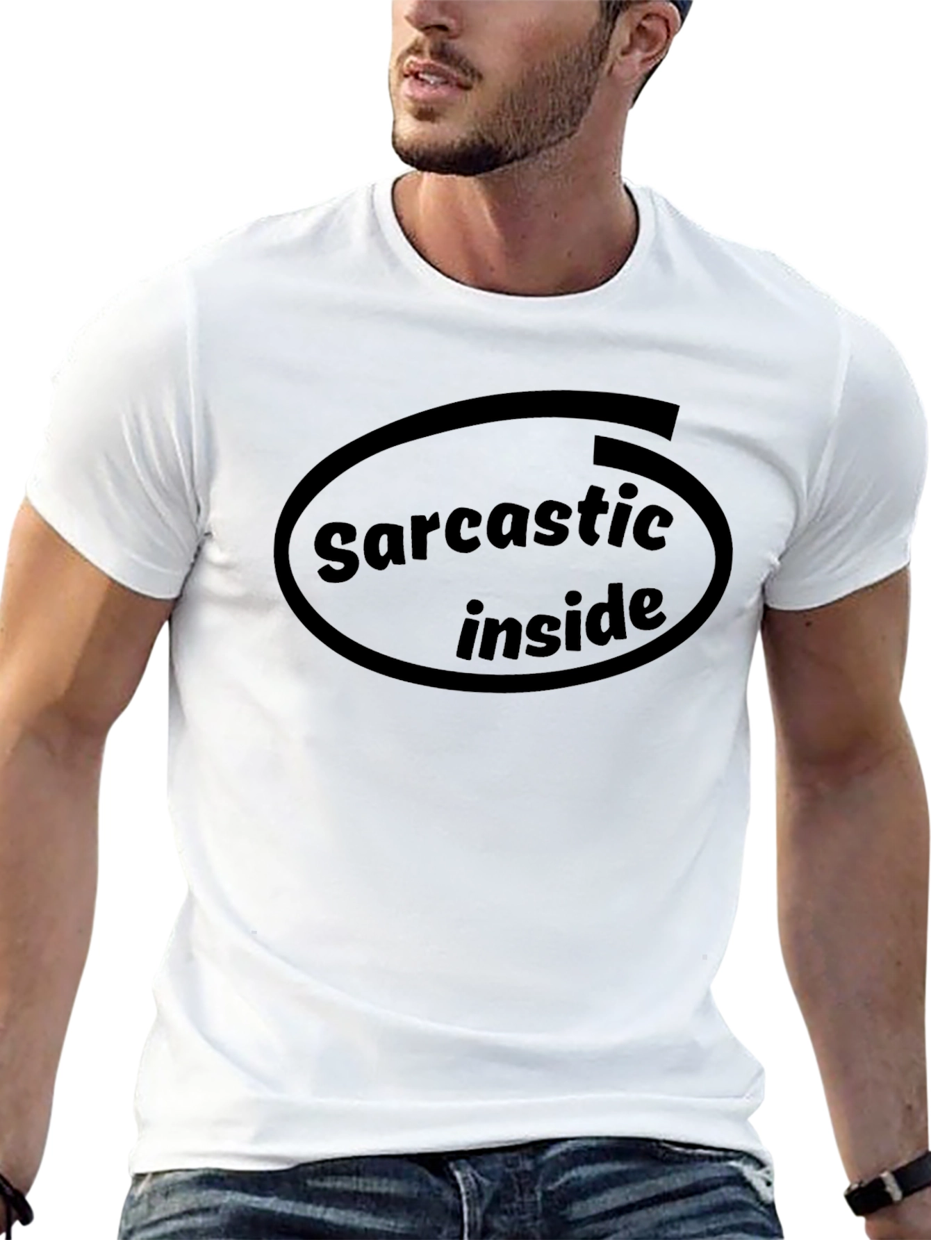 Sarcastic Inside Graphic Tee - Black