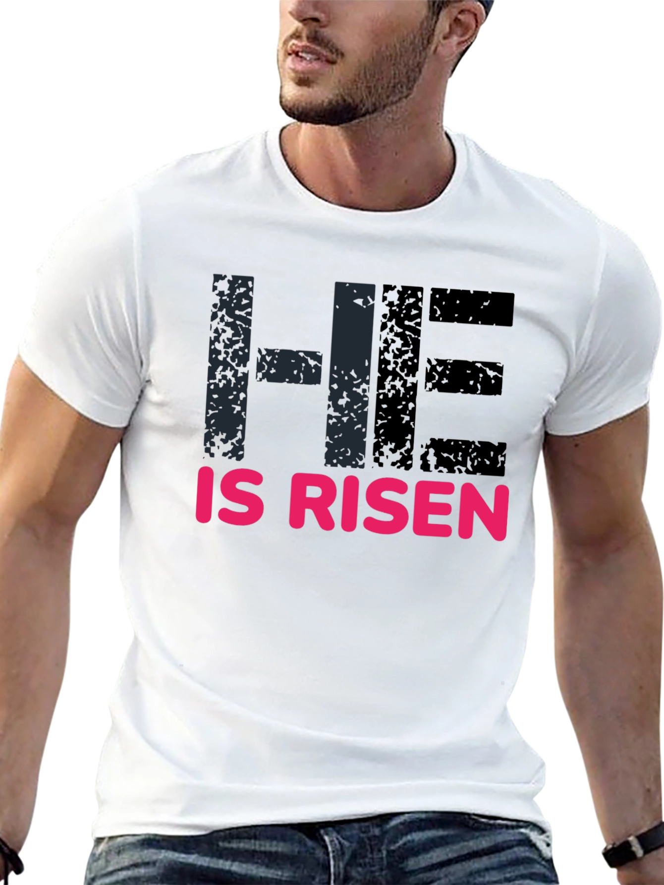 He Is Risen Graphic Tee - Easter Celebration