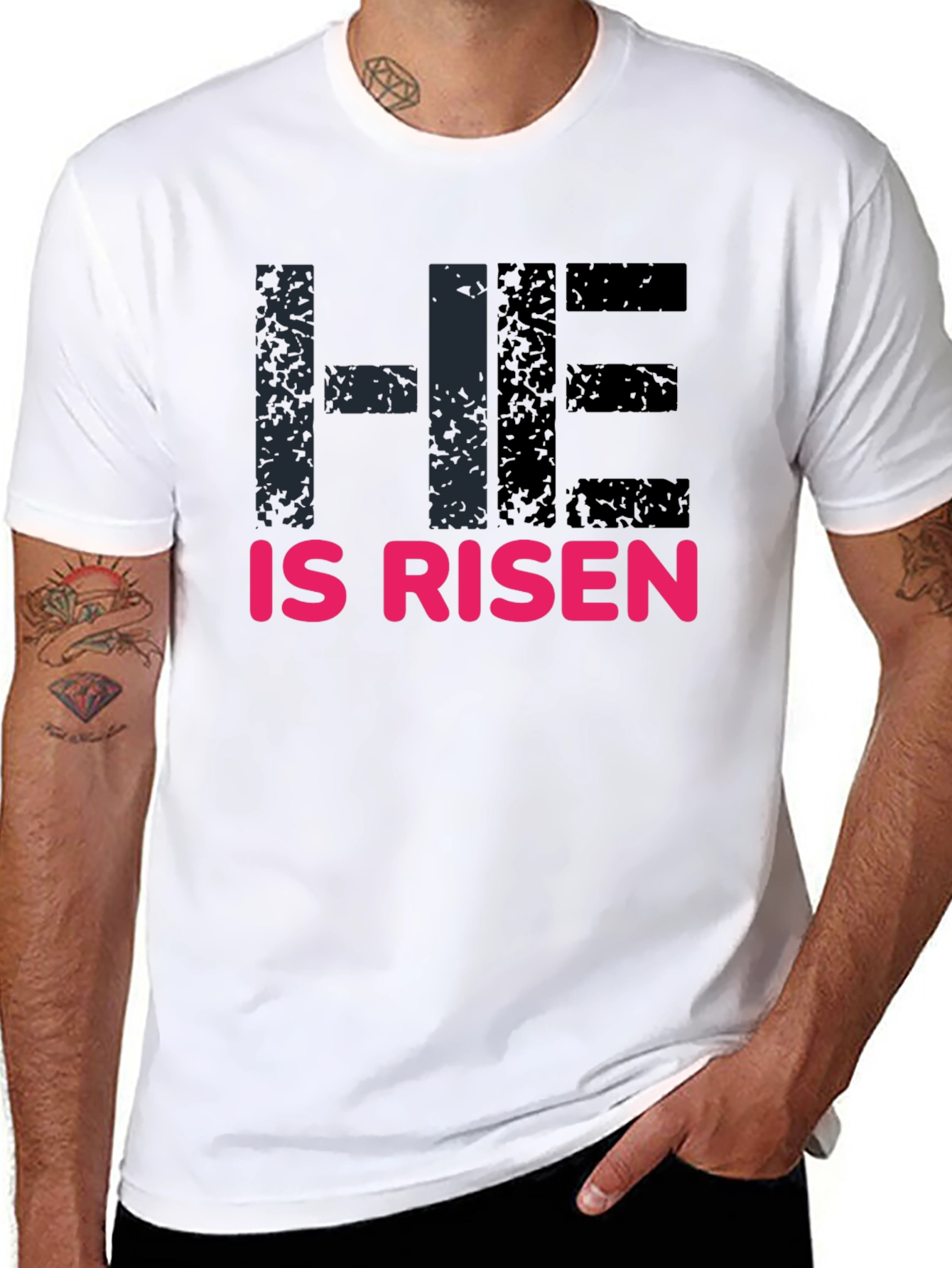 He Is Risen Graphic Tee - Easter Celebration