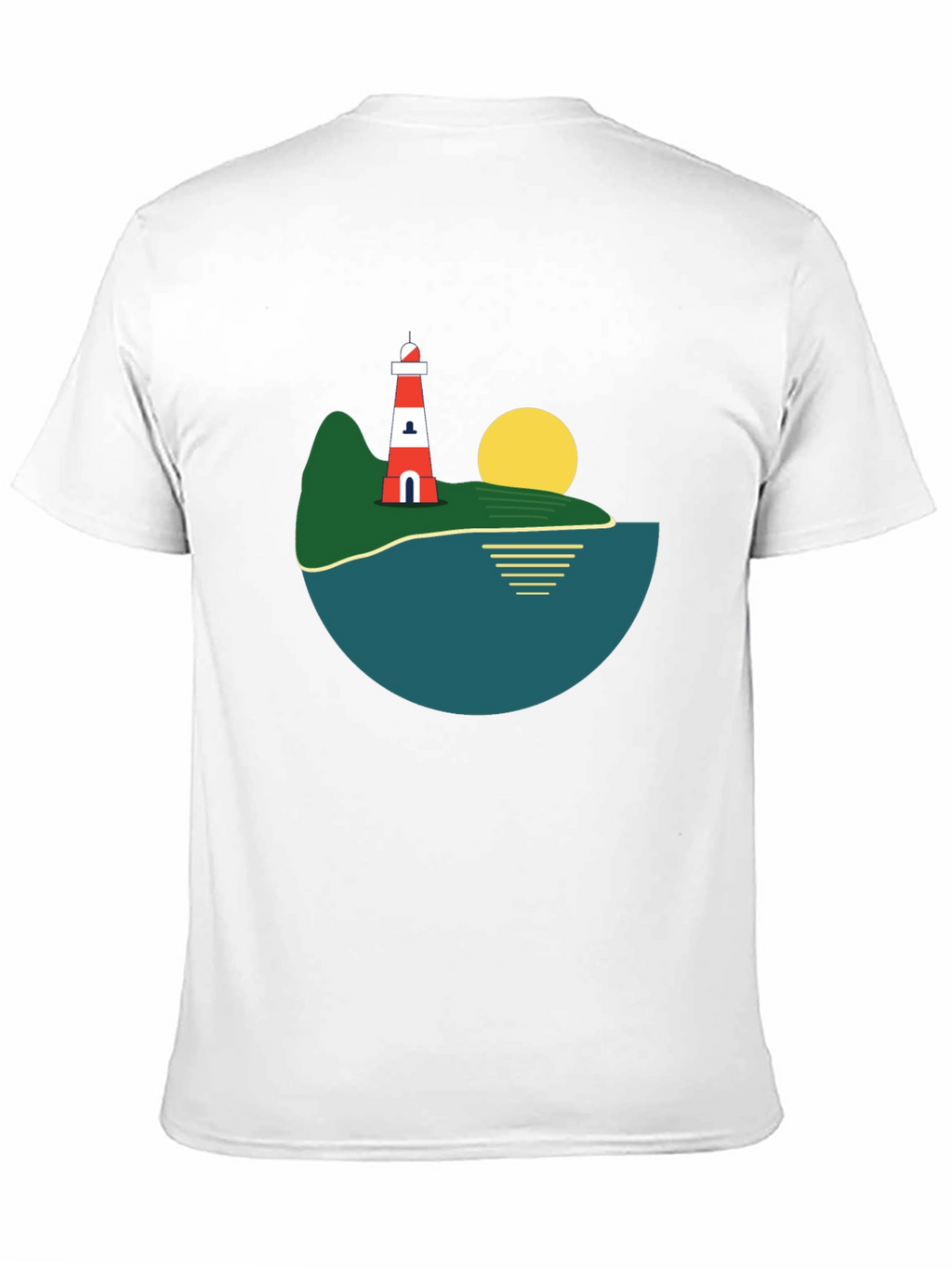 Lighthouse Island Graphic Tee - Stylish Black T-Shirt