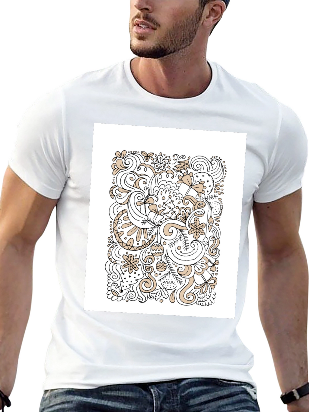 Abstract Doodle Art Black T-Shirt