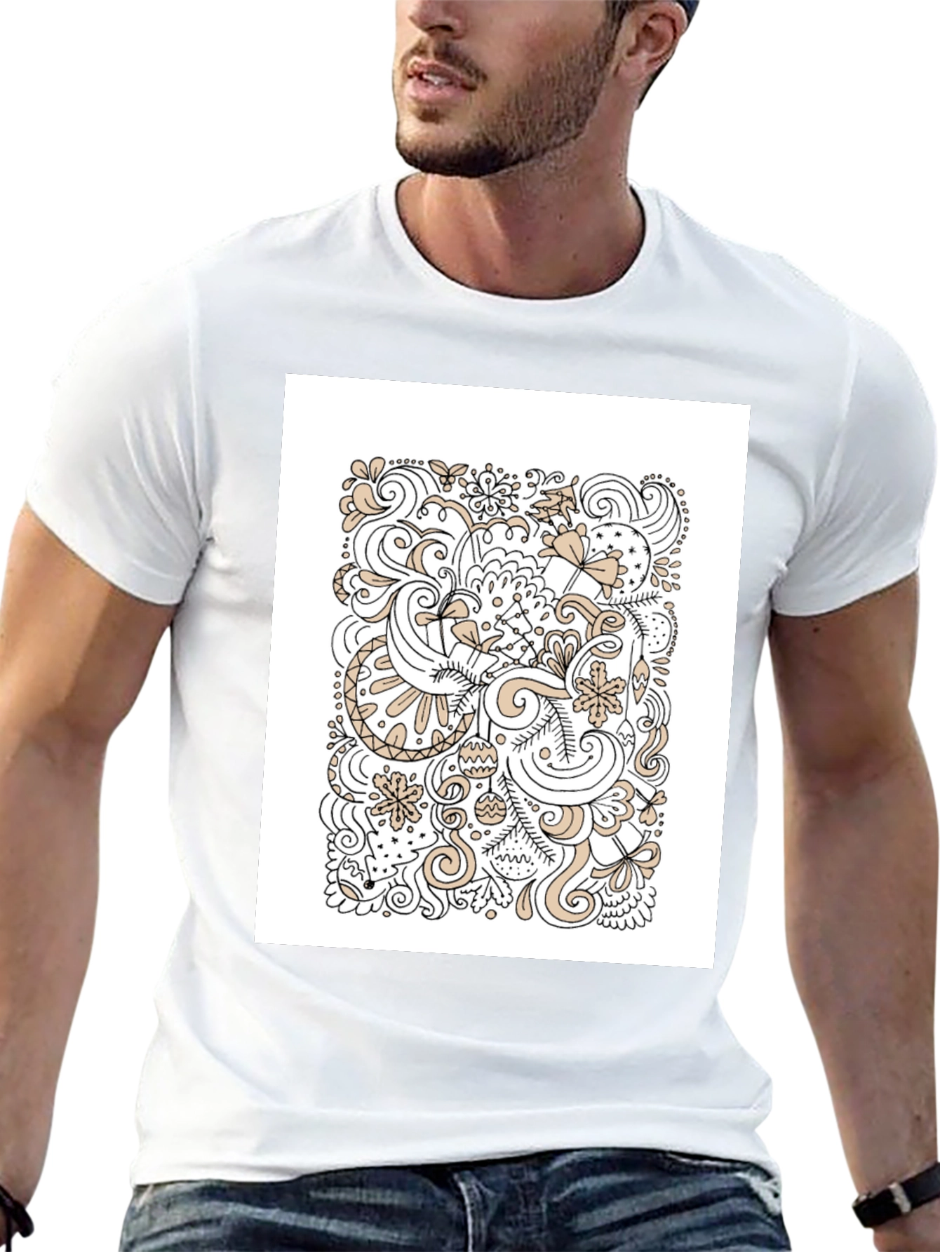 Abstract Doodle Art Black T-Shirt
