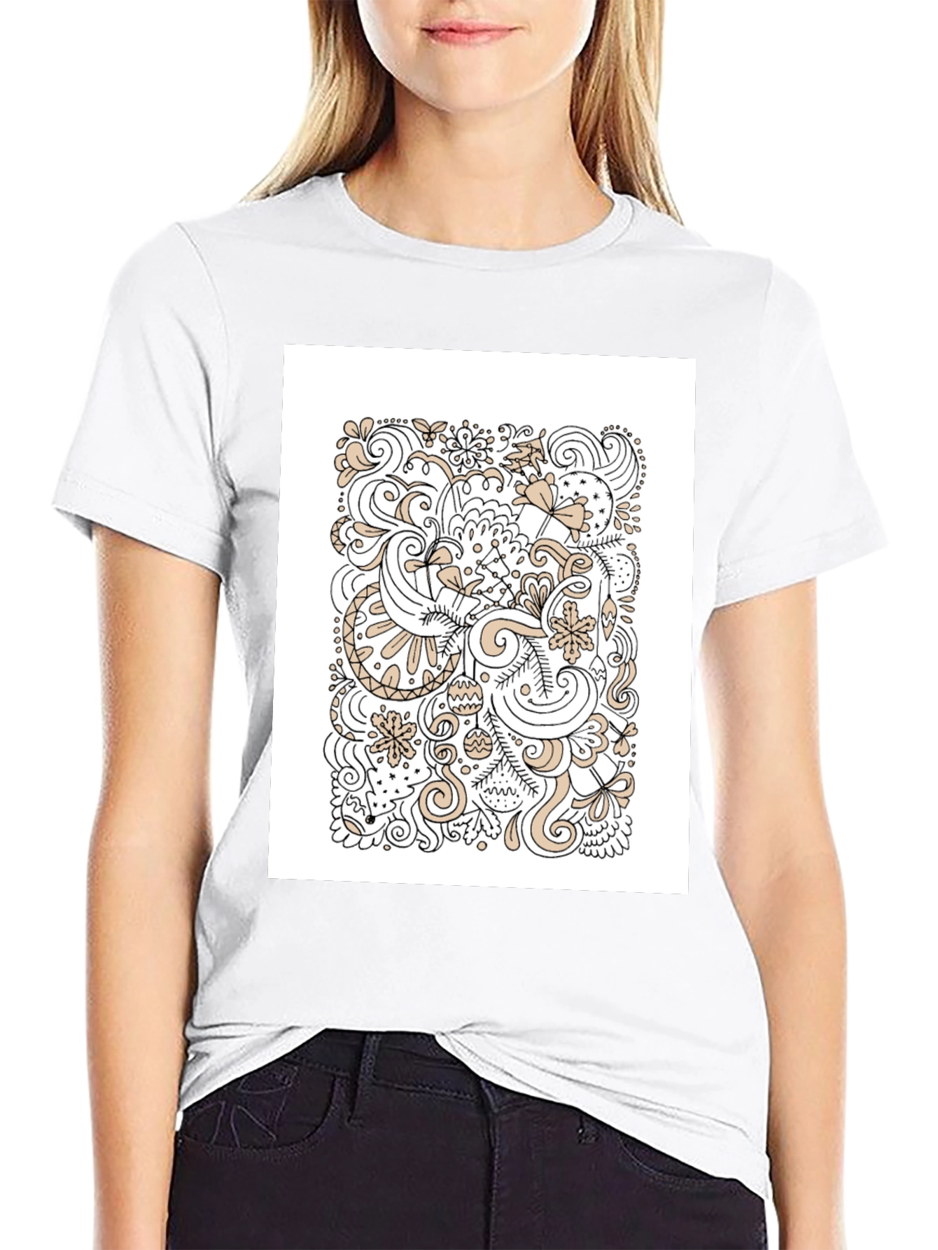 Abstract Doodle Art Black T-Shirt