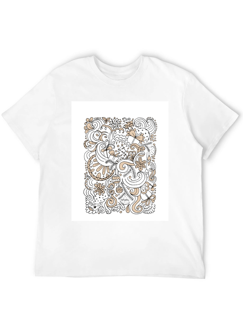 Abstract Doodle Art Black T-Shirt