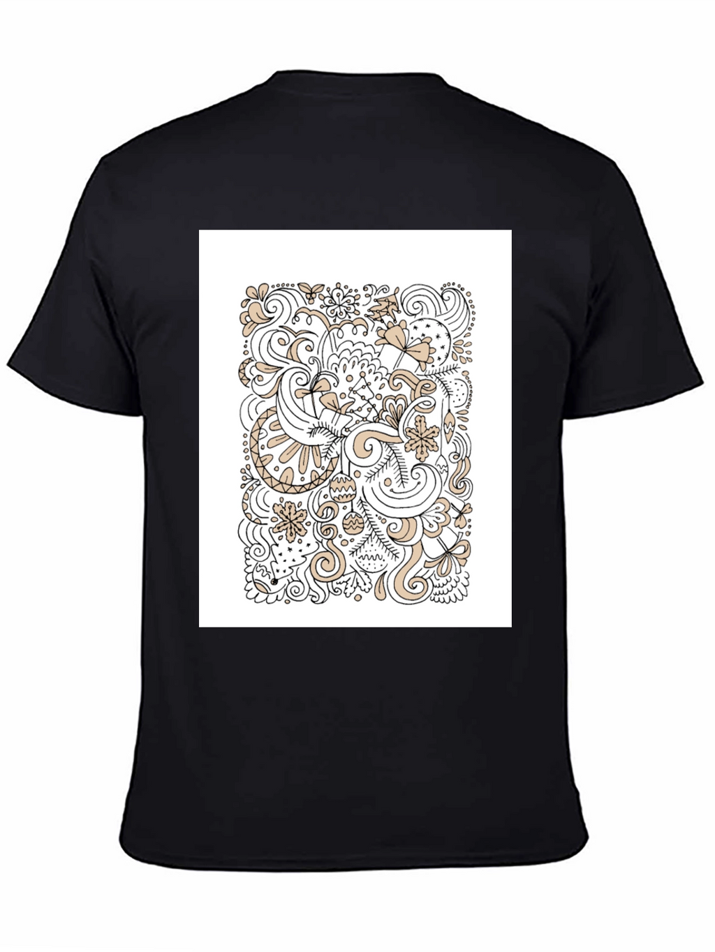 Abstract Doodle Art Black T-Shirt