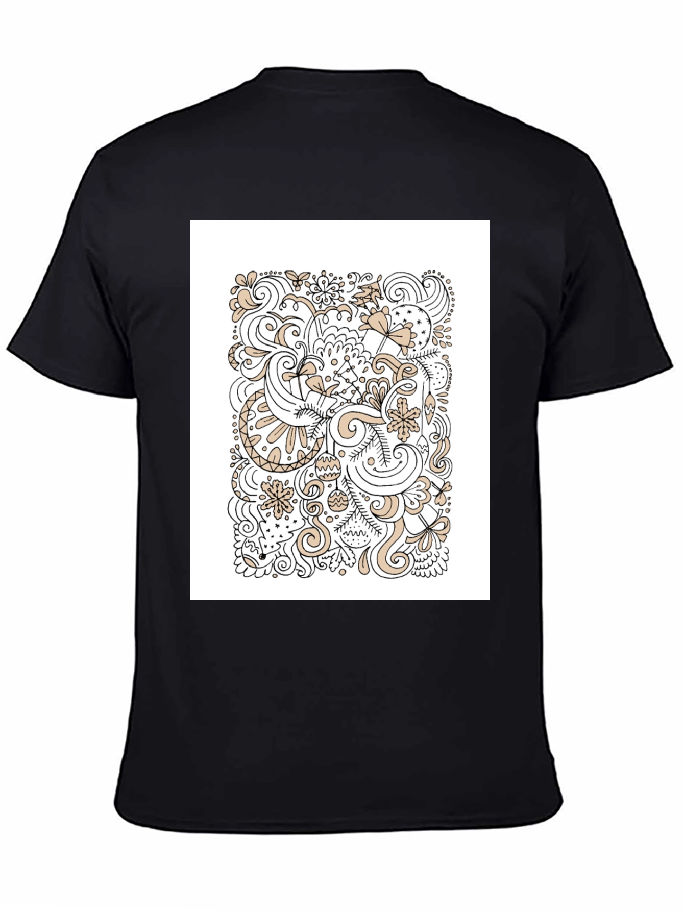 Abstract Doodle Art Black T-Shirt