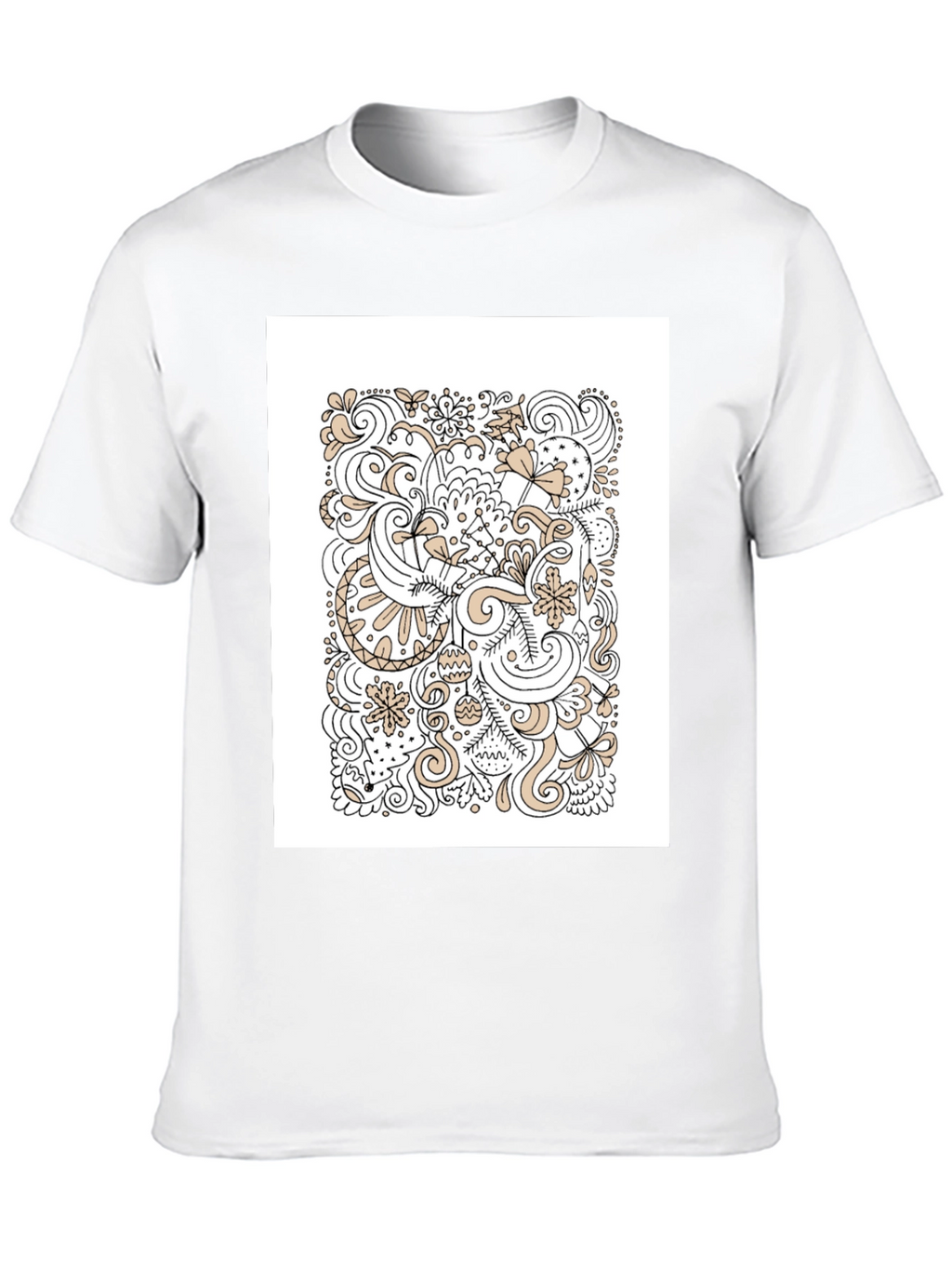 Abstract Doodle Art Black T-Shirt