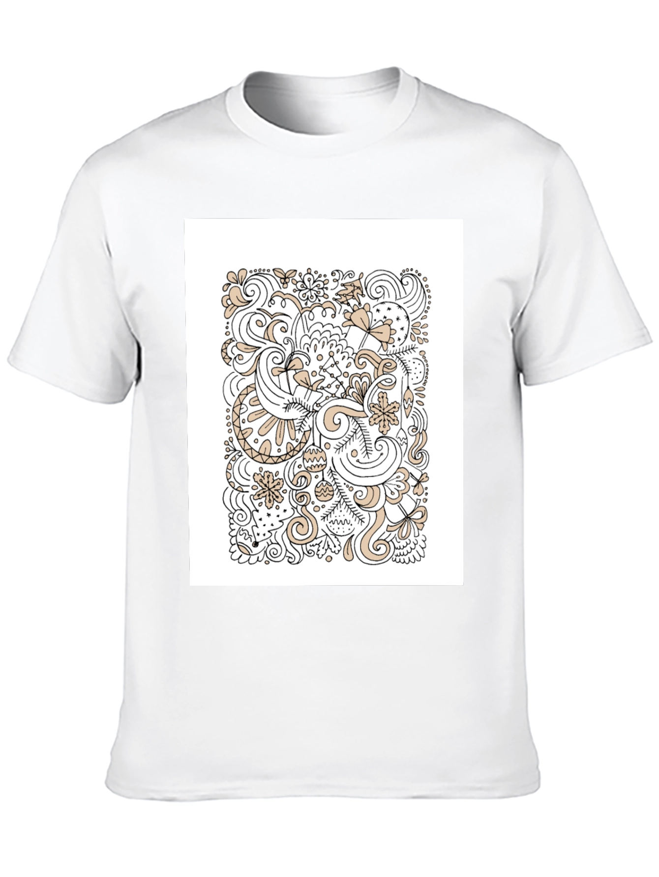 Abstract Doodle Art Black T-Shirt