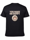 You Make Me Happy Cat Paw Print T-Shirt